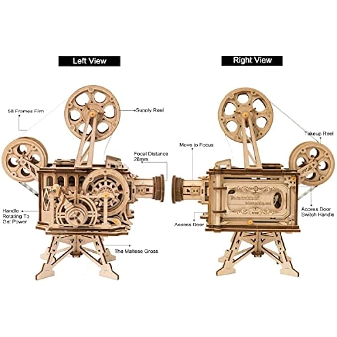 3D WOODEN PUZZLE, MECHANICAL GEARS TOY BUILDING SET, BRAIN TEASER GAMES, ENGINEERING TOYS, FAMILY WOODEN CRAFT KIT (VITASCOPE) - Image 3